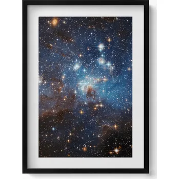 Obraz Dekorativní nástěnný obraz v rámu s grafikou Nebe a hvězdy vesmíru 50x70 cm