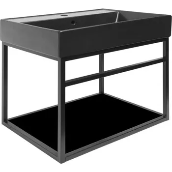 Koupelnový nábytek Konstrukce s umyvadlem Naturel Industrial 59x45x45 cm černá mat KONZOLEUM60CUC