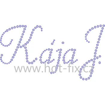 KÁJA J. II. - nažehlovací hot-fix kamínková aplikace na textil, rozměr cca 14,1x7,6cm barva: kameny barva 101 Crystal /stříbrná