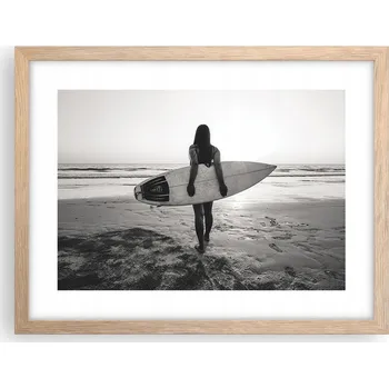 Obraz Obraz plakát v rámu světlý dub do obýváku 40x30 žena foto na zeď