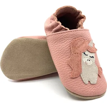 Capáčky Kožené capáčky Funky Monkey Barefoot SOFT BRA-024 Růžová, Jednorožec 19, Vnitřní délka boty: 12,5 cm, Vnitřní šířka boty: 6,2 cm