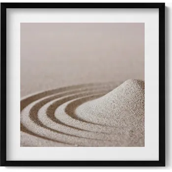 Obraz Obraz s rámem a grafikou na zeď Zen - hromada písku v boho stylu 50x50 cm