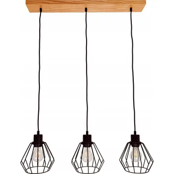 Závěsné stropní svítidlo DIANA lustr loft dřevěný DUB 3x diamant STYLOVÉ