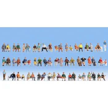 Modelářství Postavičky sedící úsporná sada 60 ks H0 - Noch 18402 (Figurky H0 1:87)