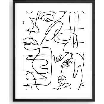 Obraz Foto obraz plakát na zeď v černém rámu 40x50 tváře plakáty do obýváku