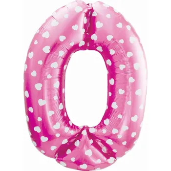 Balónek FÓLIOVÝ BALÓNEK METALICKÝ ČÍSLO ČÍSLICE 0 67CM