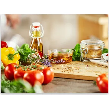 Obraz Skleněná Ochranná Deska a Krájecí Prkénko | Indukce, Sporák ds-0543