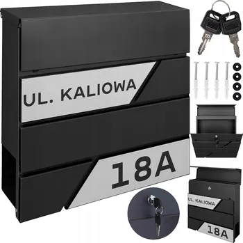 Poštovní schránka Poštovní schránka euroschránka, s vhozem, se schránkou na noviny M-TEC černá