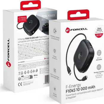 Powerbanka Powerbanka FORCELL F-ENERGY F10K5 kompatibilní s MagSafe PD3.1 QC3.0 3A 22,5W 10000 mAh černá