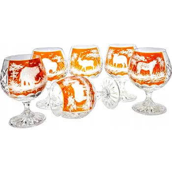 Sklenice Křišťálové skleničky na koňak s gravírovaným motivem safari 250 ml