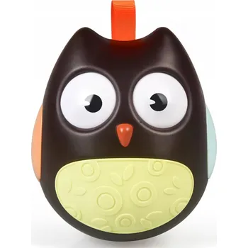 Hračka pro nejmenší PANÁČEK VSTAVÁČEK SENZORICKÁ SOVA VZDĚLÁVACÍ KIWAJKA PRO DĚTI HNĚDÁ