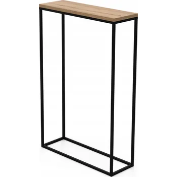 Stojan na květiny STOJACÍ KVĚTINÁČ STOJAN POLICE KONZOLOVÝ STOLEK NA KVĚTINY KOVOVÝ černý 90 cm dub de