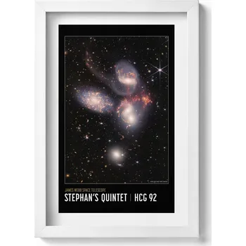 Obraz Obraz v bílém rámu na zeď Plakát s motivem vesmíru, fotografie NASA 20x30 cm