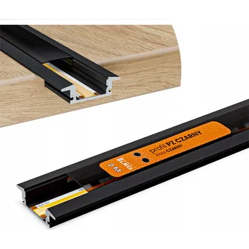 LED osvětlení LED Hliníkový Profil Pro Pásky Anodizovaný Zapuštěný Frézovaný Kryt Mléčný 2m