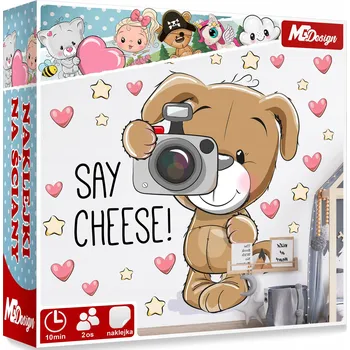 Samolepící dekorace XL VELKÁ Samolepka na stěnu PEJSEK SRDCE 59x57