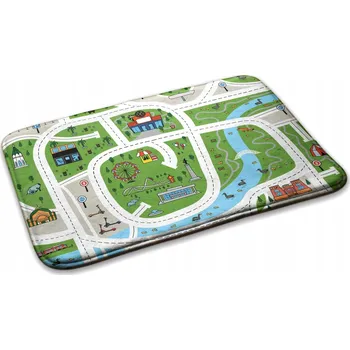 Koberec Krásný Měkký Kobereček pro Děti Mapa Města Silnice 75x45 cm