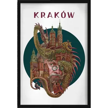 Obraz Moderní nástěnná dekorace Krakov Mariánský kostel Drak Wawelski 40x60 cm