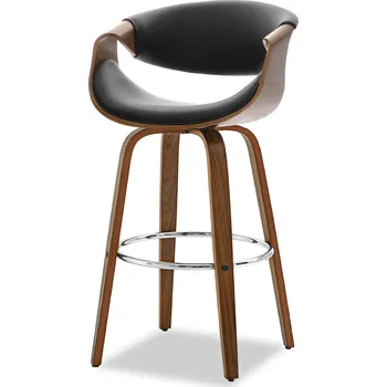 Křeslo Mebel Partner Bjorn H (ořech tmavý + ořech-chromová)