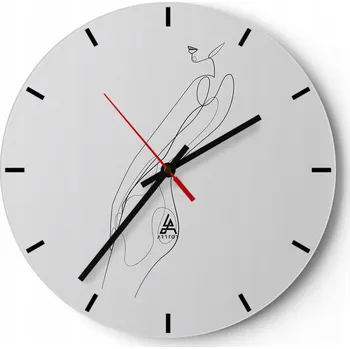 Hodiny Nástěnné hodiny do kuchyně 30x30 Žena Skleněné hodiny do obýváku Loft Tiché