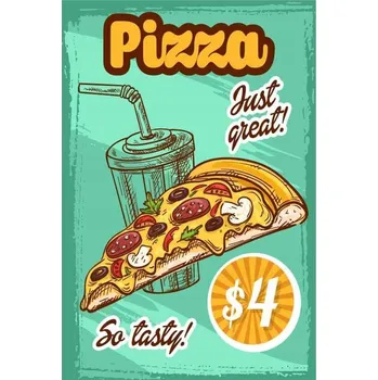 Obraz Cedule Restaurant Menu 3 - Pizza