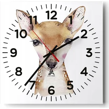 Hodiny Nástěnné hodiny do obýváku 40x40 Zvířata Bezhluczne Skleněné hodiny Tiché