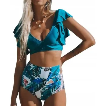 Dámské plavky Dvoudílné plavky s vysokým pasem M (S070)