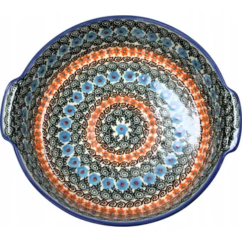 Keramická mísa kulatý s uchy, keramika Bolesławiec