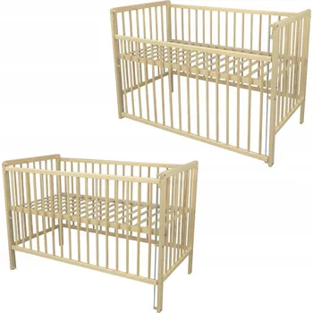 Dětská postýlka Dřevěná postýlka Senmalucha Marcin 60 x 120 cm hnědá