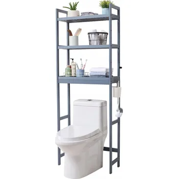 police VEVOR Koupelnová police 630x260x1700MM 3 police Šedá barva Nosnost 15KG