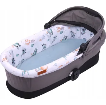 Příslušenství pro přepravu dětí Vložka do kočárku korbičky Babymam oboustranná, vícebarevná s prostěradlem