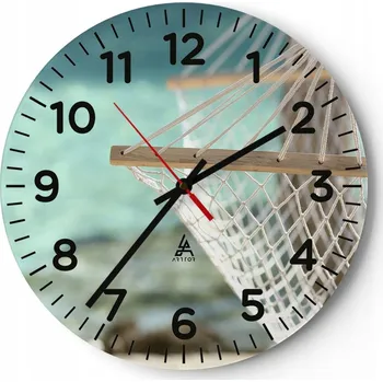 Hodiny Kuchyňské nástěnné hodiny 30x30 Hamak Moderní skleněné hodiny do obýváku Tiché