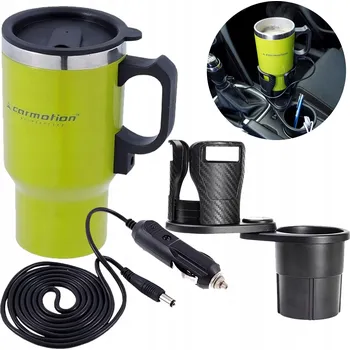 Termohrnek TERMOHRNEK Z NEREZOVÉ OCELI DO AUTA NA 12V + SKLÁDACÍ DRŽÁK