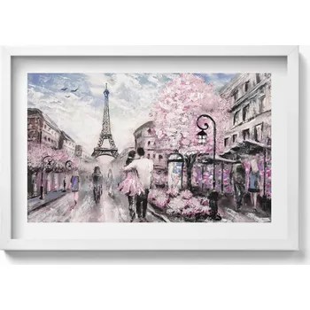 Obraz Obraz v rámu na zeď do obýváku Paříž a Eiffelova věž 60x40 cm