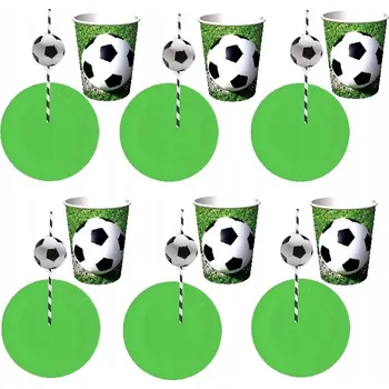 Talíř Papírové talířky a kelímky s motivem fotbalového míče