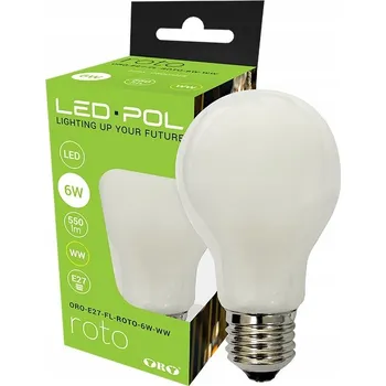 Žárovka LED žárovka LED-POL ORO04028 E27 6W teplá bílá