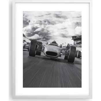 Obraz Obraz plakát na zeď v bílém rámu 40x50 formule 1 plakáty do obývacího pokoje