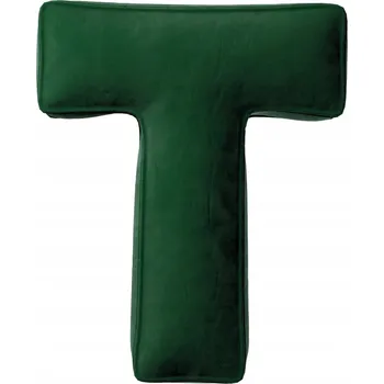 Polštář Sametový Polštář s písmenem T, 40 cm VELKÝ zeleň