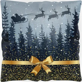 Polštář DEKORAČNÍ POVLEČENÍ NA POLŠTÁŘEK VÁNOČNÍ MOTIV 40x40 cm - POVLEK NA POLŠTÁŘEK S VÁNOČNÍM VZOREM DÁREK
