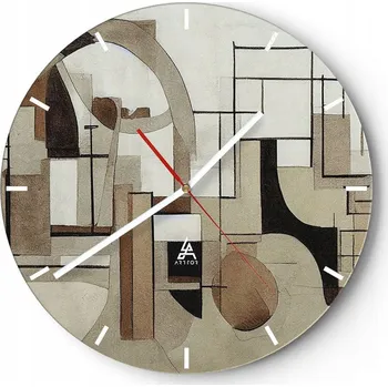 Hodiny Nástěnné hodiny do kuchyně 30x30 Abstrakce Skleněné hodiny do obýváku Tiché