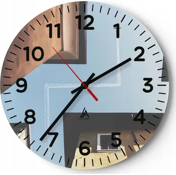 Hodiny Nástěnné hodiny do kuchyně 30x30 Letadlo Skleněné hodiny do obýváku Loft Tiché