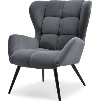 Křeslo Mebel Partner Kikino (grafit + černá)