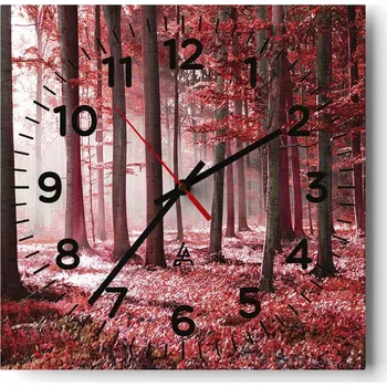 Hodiny Kuchyňské nástěnné hodiny 30x30 Krajina Skleněné hodiny do obýváku Moderní Tiché