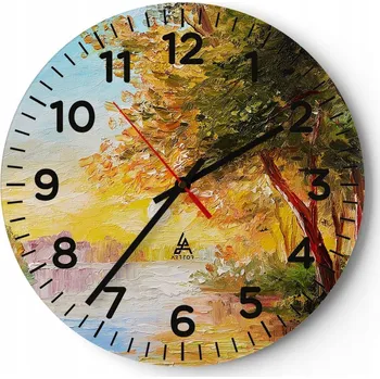 Hodiny Kuchyňské nástěnné hodiny 30x30 Krajina Moderní Skleněné hodiny do obýváku Tiché