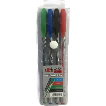 Gelové pero Pen Modrá Červená Zelená Černá SADA GELOVÝCH PER 0.7 mm 4