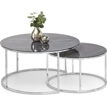 Křeslo Mebel Partner Grande (mramorově šedá + chromová)