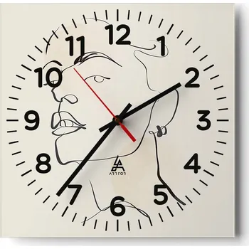 Hodiny Nástěnné hodiny do obýváku 40x40 Žena Bezhluké hodiny na skle Tiché