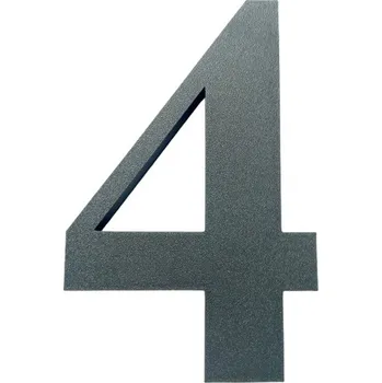 Domovní cedule Domovní číslo popisné 4 na zateplenou fasádu barva antracit, výška 170 mm (Domovní číslo 4 antracit)