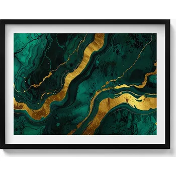 Obraz Dekorativní nástěnný obraz s grafikou v černém rámu Glamour textura 80x60 cm