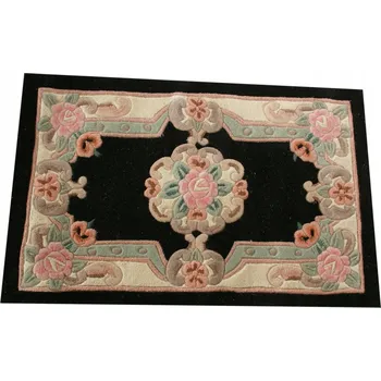 Koberec Vlněný koberec Aubusson 46x76 cm černý