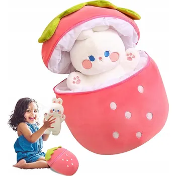 plyšák PLYŠÁK HRAČKA SE ZAJÍČKEM JAHODA PRO DÍTĚ ANULELY PLYŠOVÁ HRAČKA KRÁLÍK